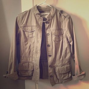 Military style khaki jacket